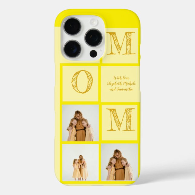 16 Pro Photo personnalisée coque iphone jaune|Texte (Verso)