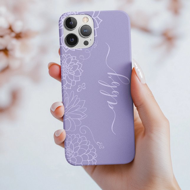 16 Pro Script floral violet iPhone / coque ipad (Créateur téléchargé)