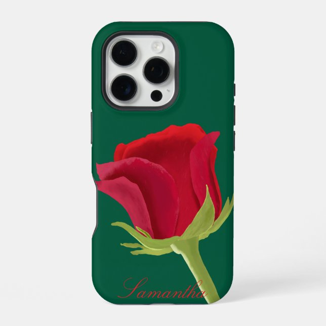 16 Pro Vert avec coque iphone rose rouge (Verso)