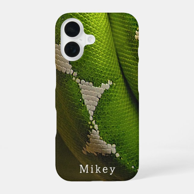 16 Serpent vert personnalisé coque iphone robuste (Verso)
