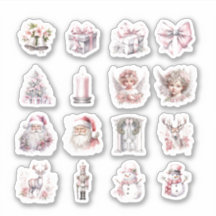 16 Stickers Vinyl Coupés Sur Mesure De Noël