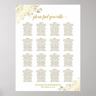 16 Tableau Mariage de bordures d'or Tableau blanc