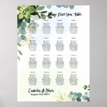 16 Tableau Vert Eucalyptus Carte de siège PHOTO