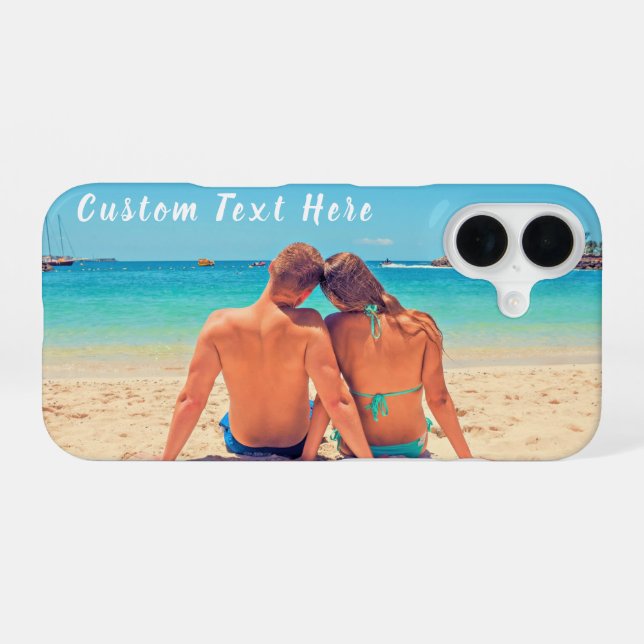 16 Votre coque iphone photo avec texte personnalisé (Verso Horizontal)