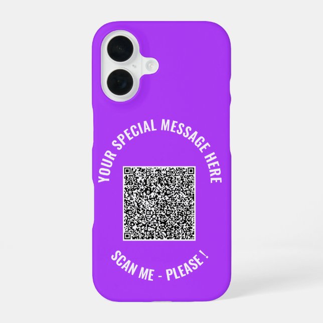 16 Votre texte personnalisé pour code QR Coque iPhone (Verso)