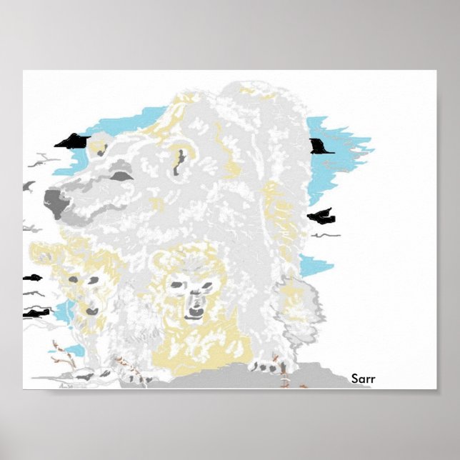 16" x 12", Value Poster Paper (Matte) Polar Bear (Devant)