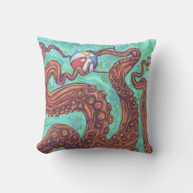 16 x 16 Oreillers à lancer de plage de Kraken (Recto)