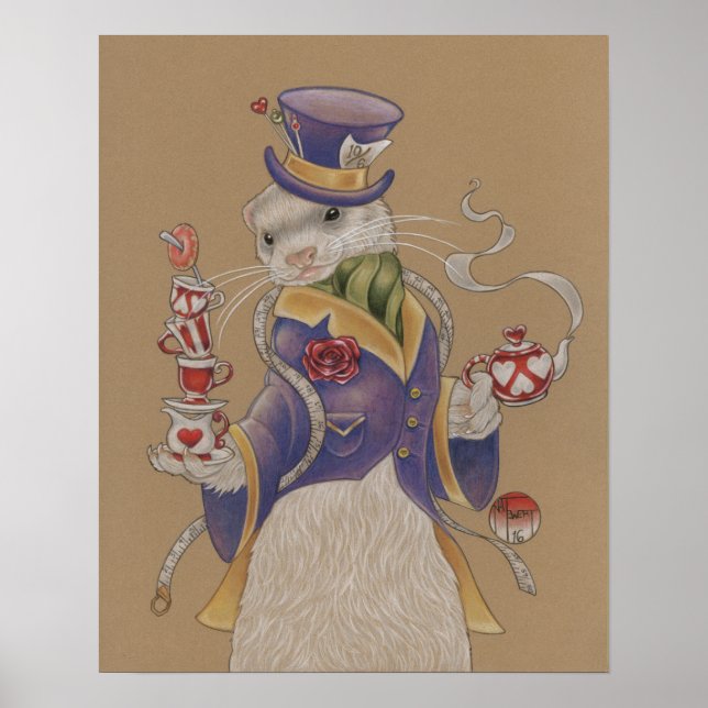 16" x 20", Poster de Ferret de Hatter Mad (Matte) (Devant)