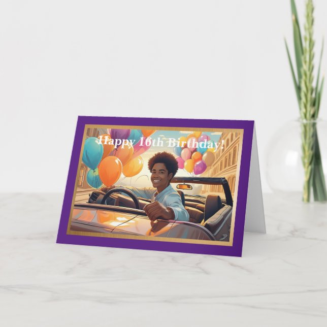 16e anniversaire de l'adolescent, 5" x 7" Carte pl (Devant)