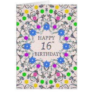 16e anniversaire Fleurs Abstraites 