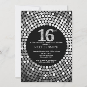 16e anniversaire Invitation Parties scintillant no
