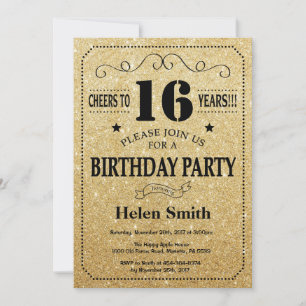 16e anniversaire Invitation Parties scintillant no