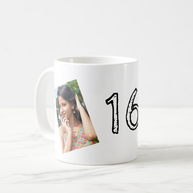 16e anniversaire PHOTO Mug (Devant gauche)