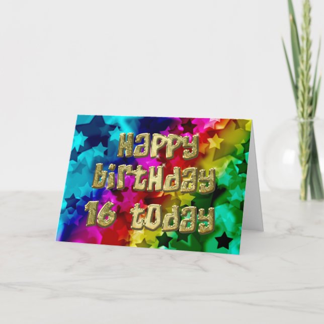 16e carte d'anniversaire Bright stars (Devant)