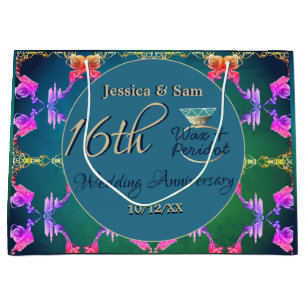 16e Mariage, sac cadeau à fleur Statice