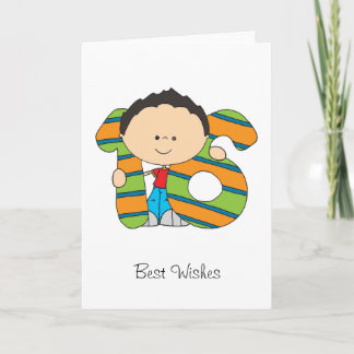 16ème anniversaire - carte de voeux - garçon