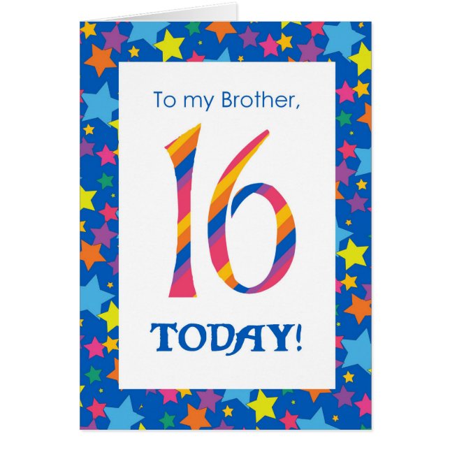 16ème Carte d'anniversaire pour le frère, les (Devant)
