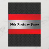 16ème invitation de fête d'anniversaire du garçon
