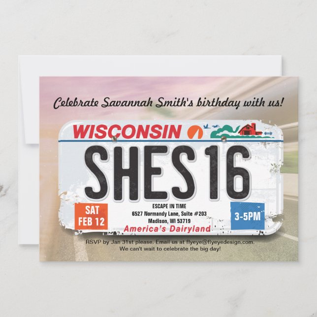 16ème invitation de permis du Wisconsin de (Devant)