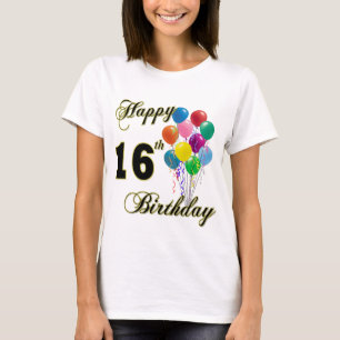 16ème T-shirt heureux d'anniversaire