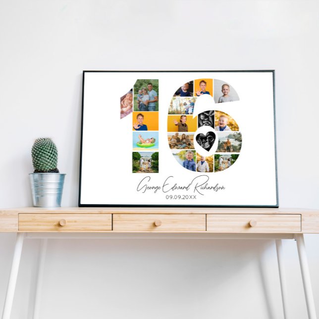 16th Birthday Photo Collage Poster Keepsake (Créateur téléchargé)