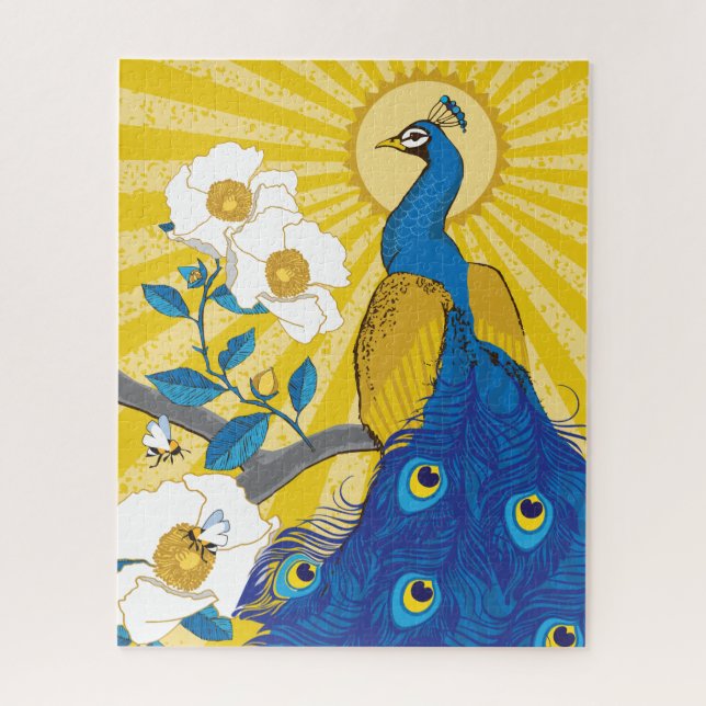 16x20 Joli puzzle Peacock pour les personnes aveug (Vertical)