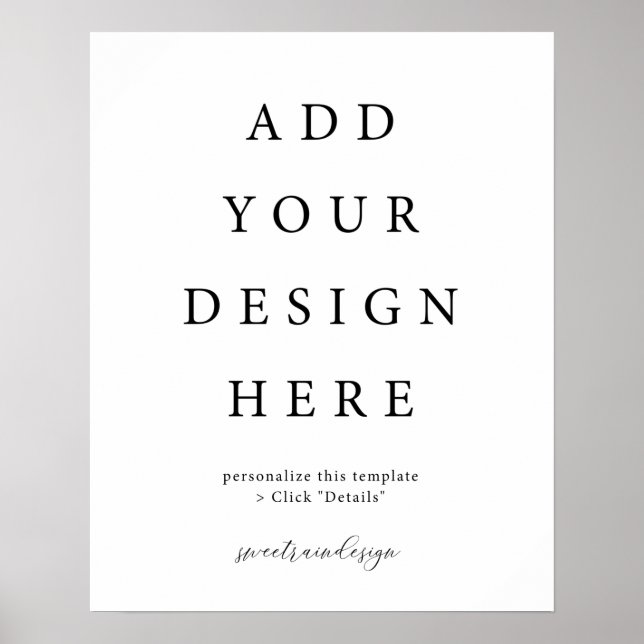 16x20" Vertical/Portrait Poster Sign (Devant)