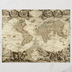 1708 World Map by Jean Baptiste Nolin