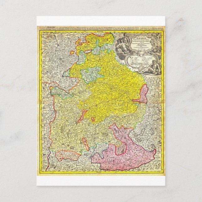 1728 Homann Carte de Bavière Allemagne Géographiqu (Devant)