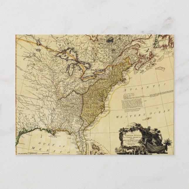 1784 Carte des Etats-Unis d'Amérique par Faden (Devant)
