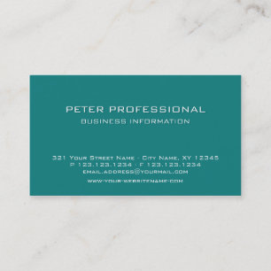 17 Carte de visite professionnel moderne turquoise
