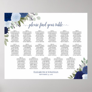 17 Tableau Boho bleu Mariage floral