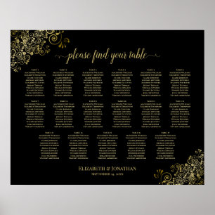17 Tableau Frilles Gold Mariage noir Tableau de si