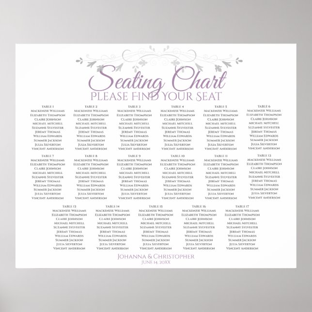 17 Tableau Mariage violet et gris (Devant)