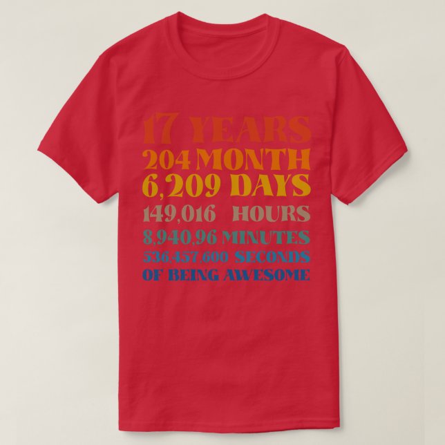 17e anniversaire 17 ans d'être génial Tshirt Bd (Design devant)