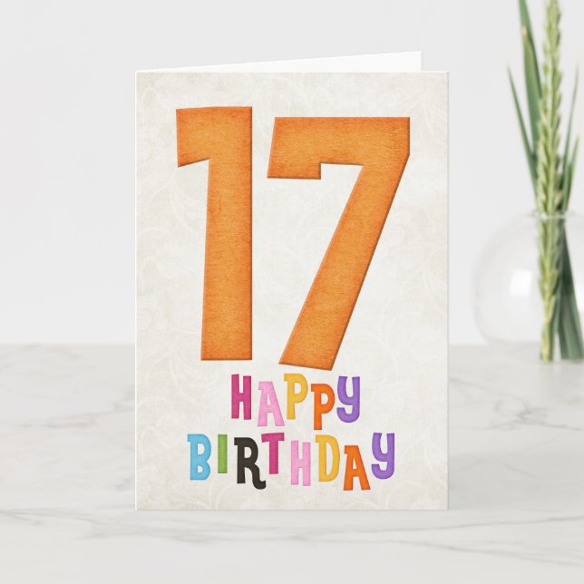 17e anniversaire Bonne carte d'anniversaire Design (Devant)