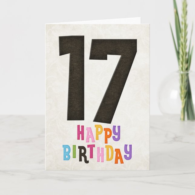 17e anniversaire Bonne carte d'anniversaire Design (Devant)