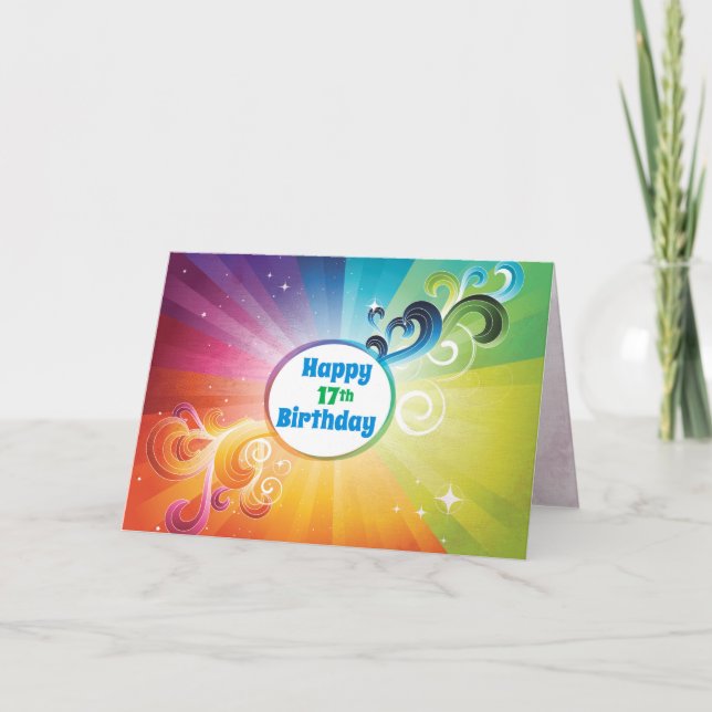 17e anniversaire Carte religieuse Bénédiction arc- (Devant)