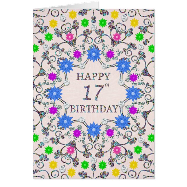 17e anniversaire Fleurs Abstraites (Devant)