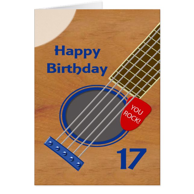 17e anniversaire Guitare Joueur Anniversaire (Devant)