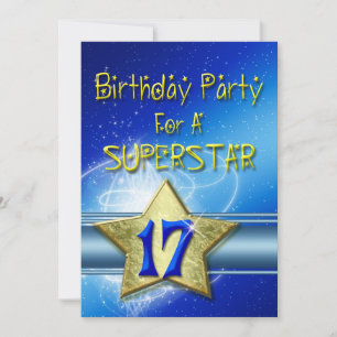 17e fête d'anniversaire Invitation pour une Supers