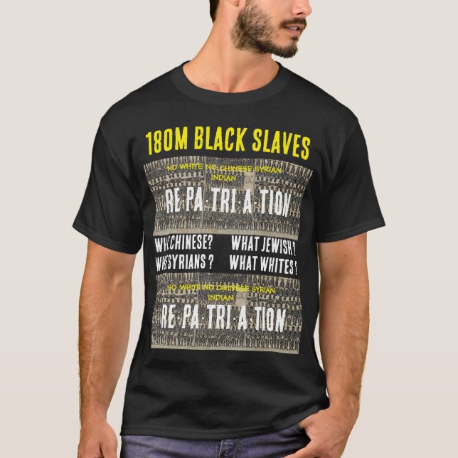 180 M. ESCLAVES NOIRES. T-shirt basique foncé (Devant)