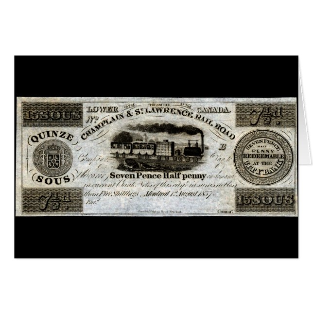 1837 Monnaie ferroviaire canadienne (Devant horizontal)