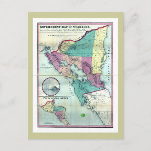 1856 Carte du gouvernement du Nicaragua par A.H. J