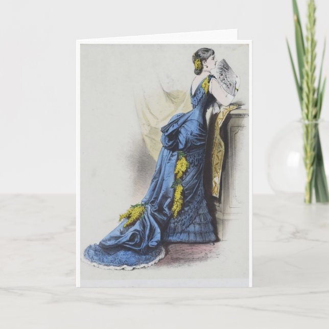 1880 Carte de voeux de robe de soirée victorienne  (Devant)