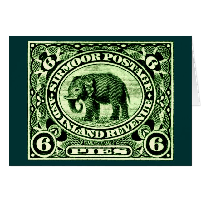 1895 Indian Princely States Elephant (Devant Horizontal)