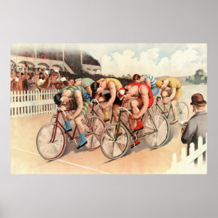 1895 Réimpression de course de vélo 36 x 24 Poster