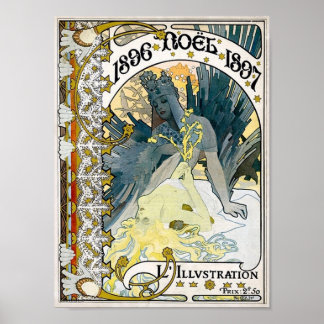 1896 NOEL 1897 Alphonse Maria Mucha Poster