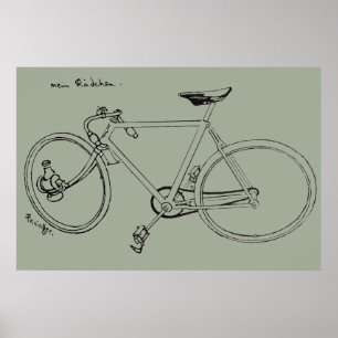 1898 Vintage Bicycle Illustration Ad Art Poster