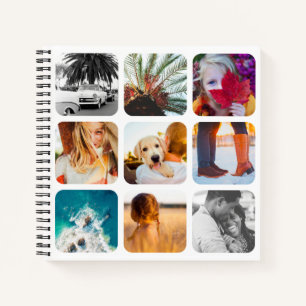 18 Carré Photo Collage White Hard Cover Journal